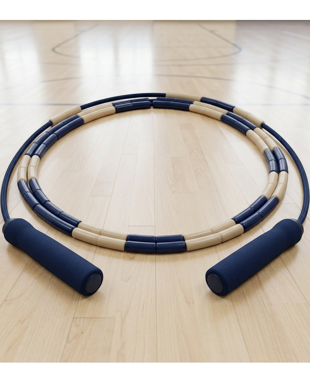Ktvfb 52 Bead Segmented Jump Rope 2.8 m Navy Sand - Lifestyle view