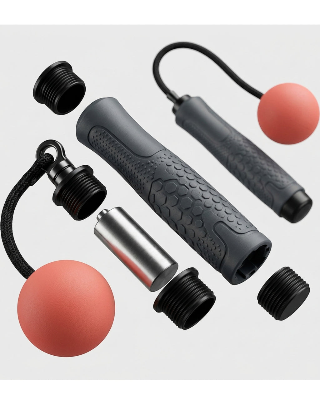 Ktvfb Cordless Weighted Ball Jump Rope 180 g Charcoal Coral - Detail view