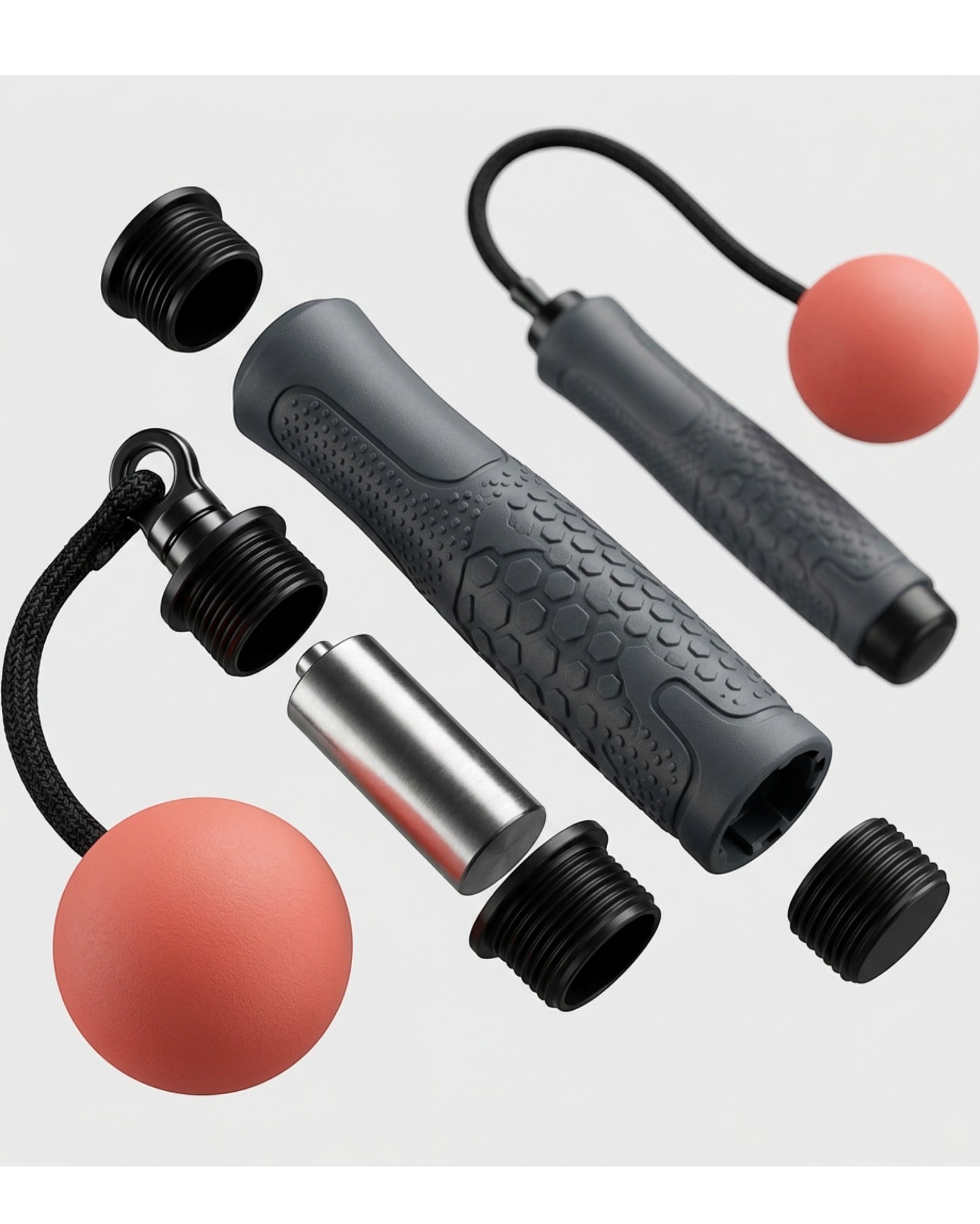 Ktvfb Cordless Weighted Ball Jump Rope 180 g Charcoal Coral - Detail view