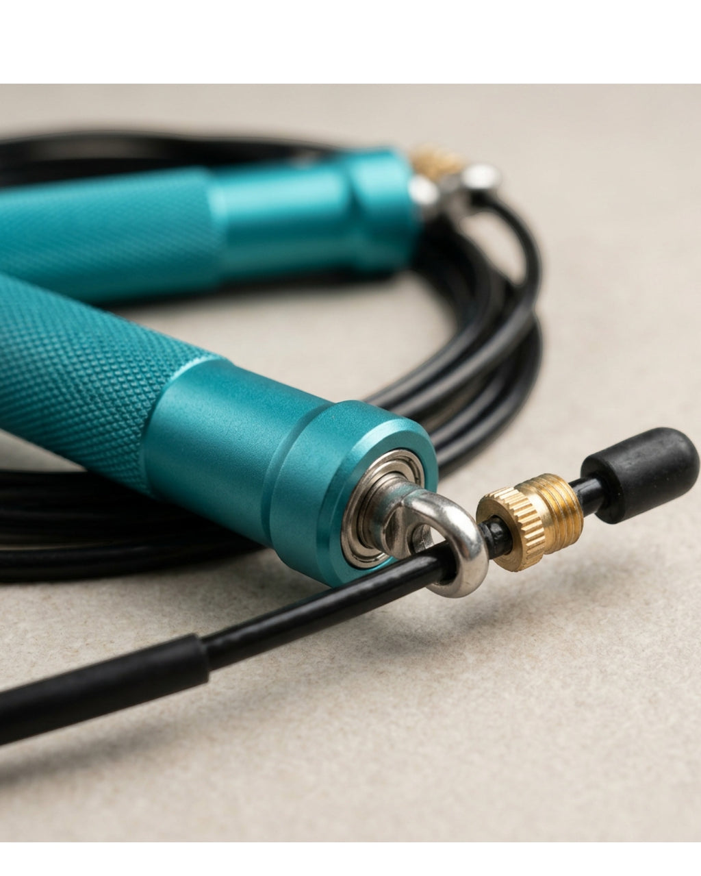 Ktvfb Dual Bearing Steel Cable Speed Jump Rope 3 m Teal - Detail view