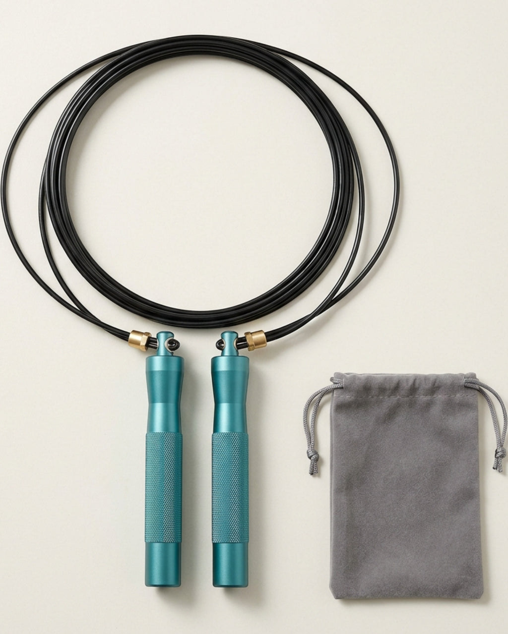 Ktvfb Dual Bearing Steel Cable Speed Jump Rope 3 m Teal - Lifestyle view
