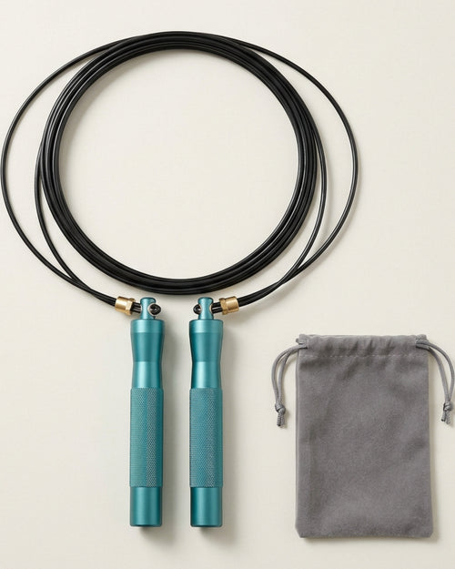 Ktvfb Dual Bearing Steel Cable Speed Jump Rope 3 m Teal - Lifestyle view